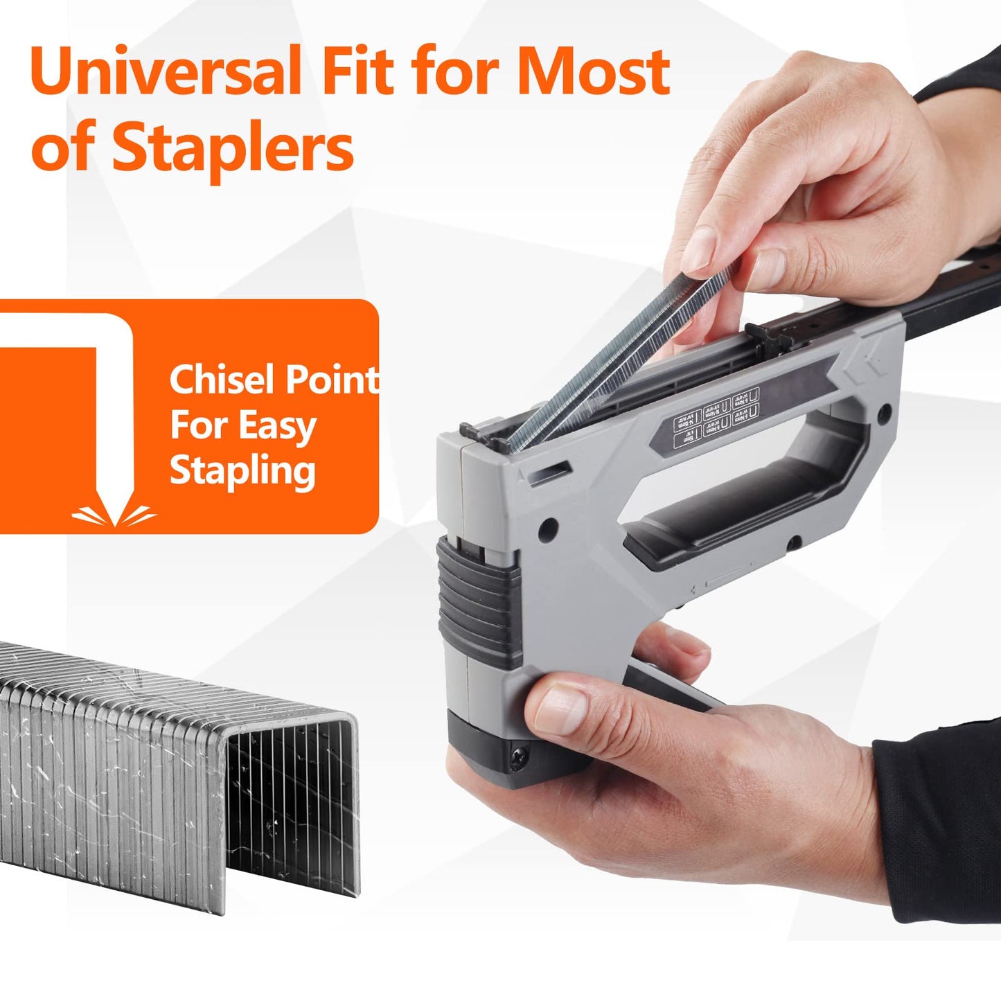 SITLDY Heavy Duty T50 Staples 1300-Count 3 Sizes Includes: 5/16"-500, 3/8"-500, 1/2"-300, Galvanized Assorted Size Project Pack