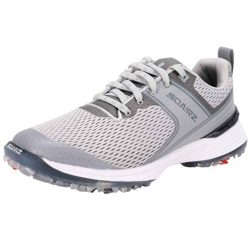 SQAIRZ Freedom Mesh Women's Athletic Golf Shoes, Golf Shoes, Designed for Balance & Performance, Replaceable Spikes, Breathable with Spikes Gray/Gray