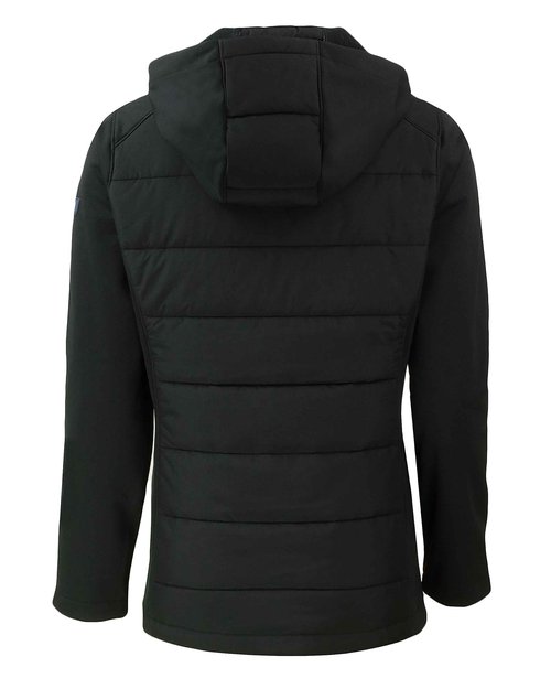 Cutter & Buck Evoke Hybrid Eco Softshell Recycled Full Zip Womens Hooded Jacket, Black, S