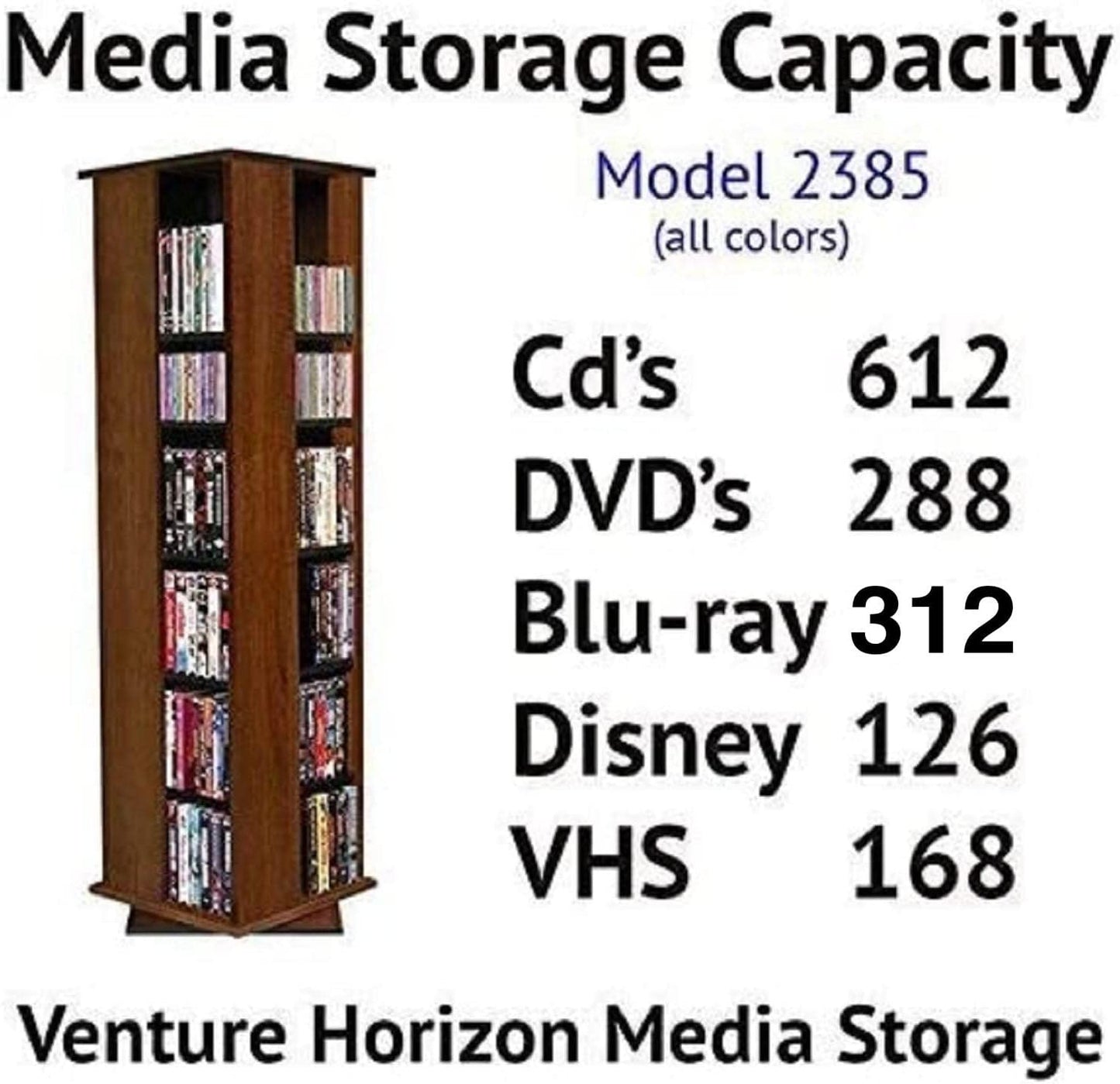 Venture Horizon Revolving Media Tower 600 White