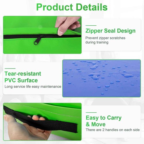 BestMassage Gymnastics Tumbling Mats Incline 34"x24" lnch Tumbling Mat Folding Gymnastic Tumbling Mat Indoor/Outdoor Exercise Mat Home Gym Yoga Mat with Handle