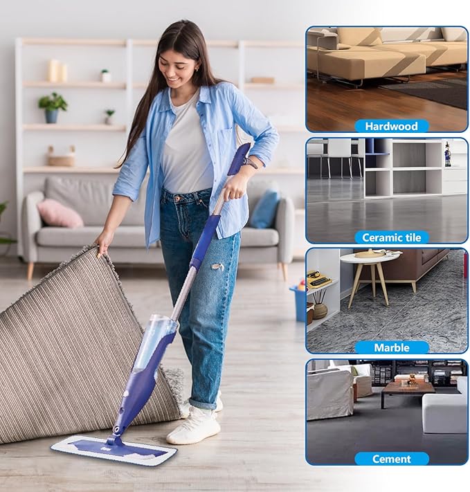 3 Pack Deep Clean Pads Replacement for Bona Family of Mops, Washable & Reusable Microfiber Cleaning Pad for Hardwood and Multi-Surface Floors Cleaning Head, Wet/Dry Mop