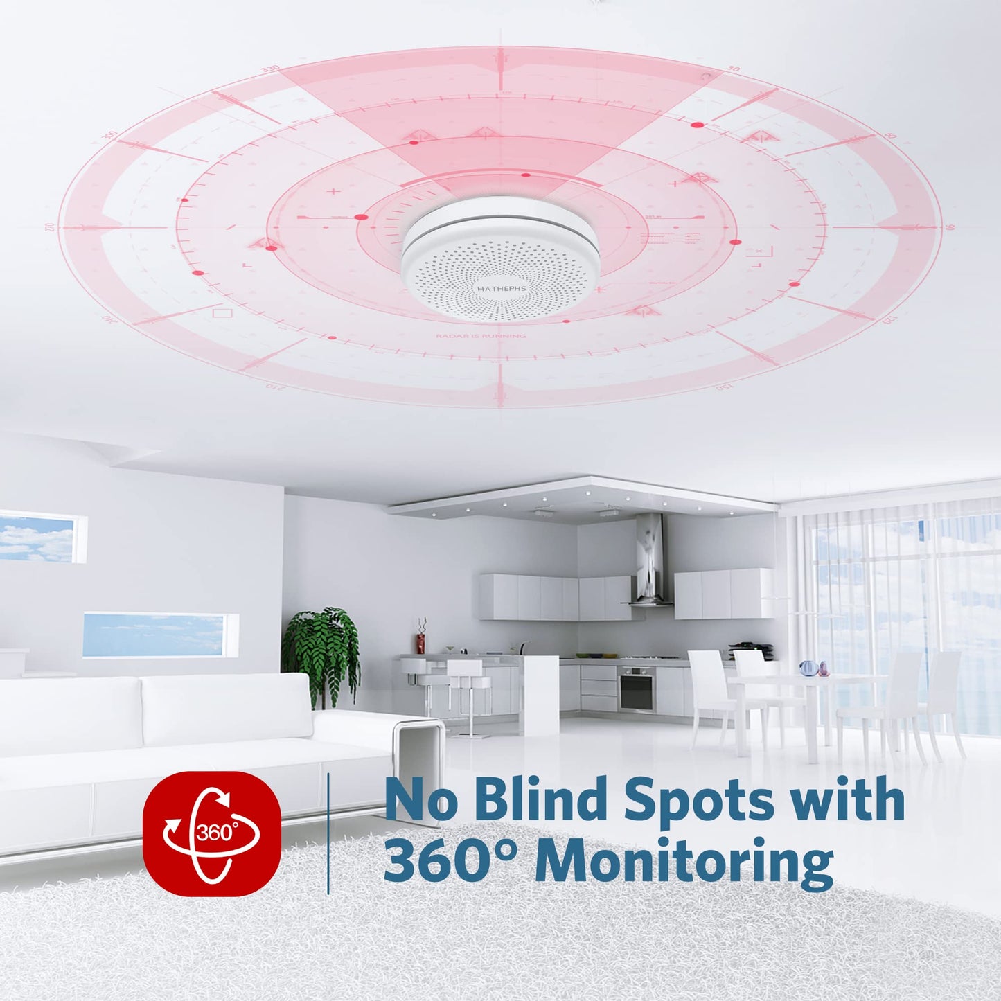 6 Pack Smoke and Carbon Monoxide Detectors, HATHEPHS 10-Year Battery Dual Sensor Smoke and CO Alarm with Large Test/Silence Button, Two Installation Ways