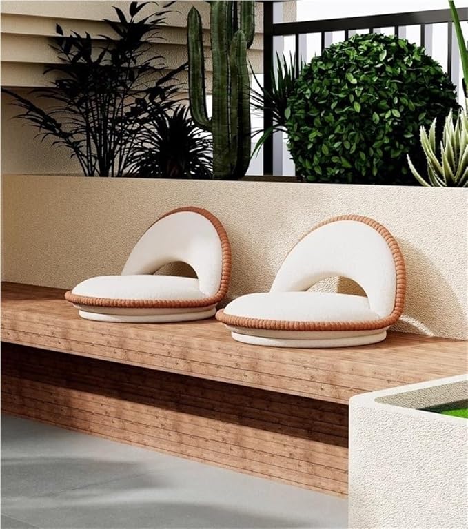 360° Rotatable Tatami Floor Chair, Foldable Legless Seat with Cushion Back Support, Low Floor Chair for Meditation, Bay Window & Living Room(Yellow)