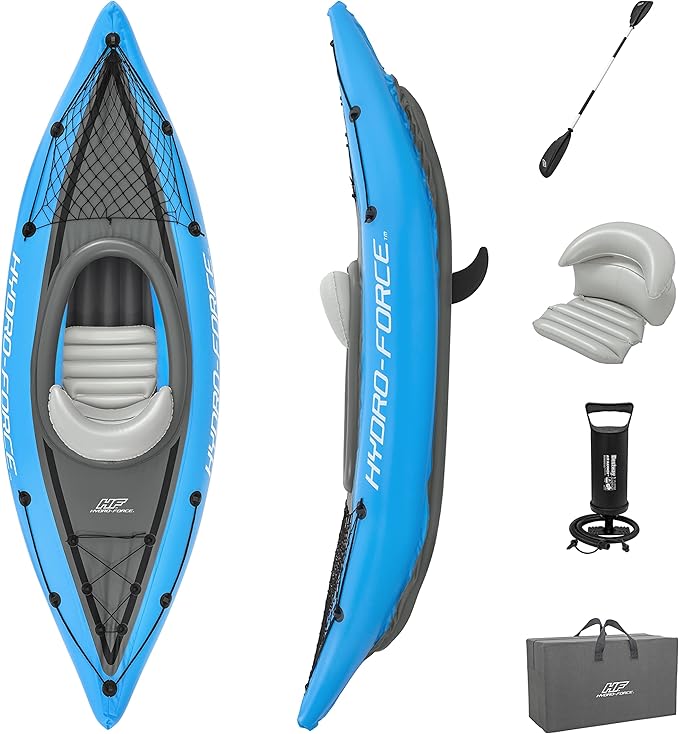 Bestway Hydro Force Inflatable Kayak Set | Includes Seat, Paddle, Hand Pump, Storage Carry Bag | Great for Adults, Kids an...