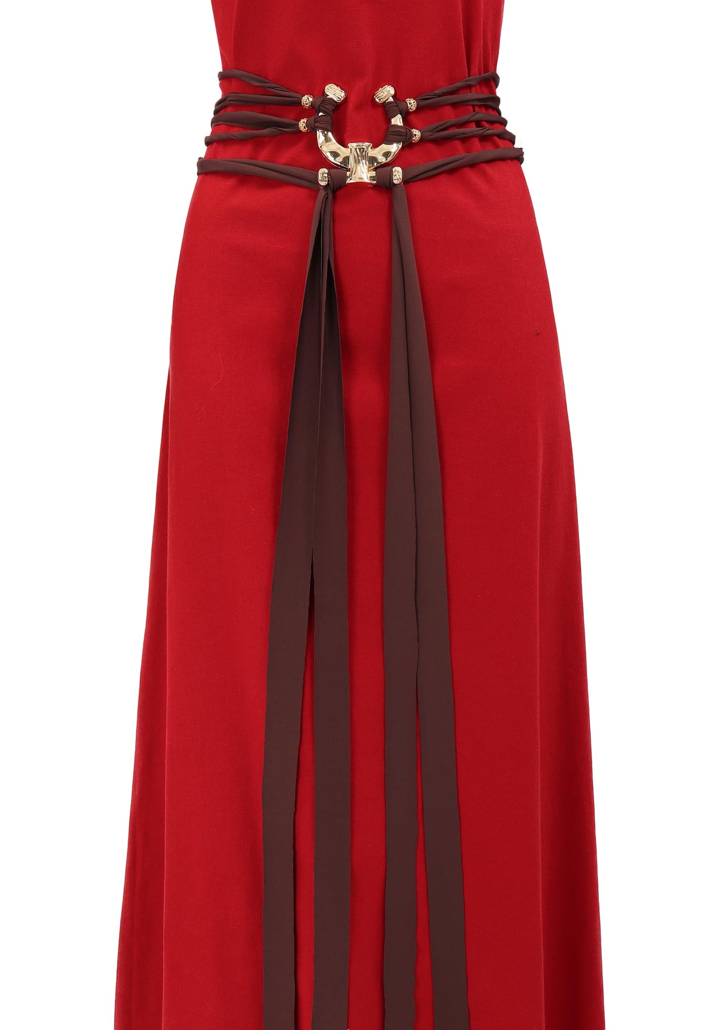 KUOIN Renaissance Troll Cross Belt, Women Medieval Witch Pagan Rope Waist Chain Sash Costume Accessory for Dress (A)