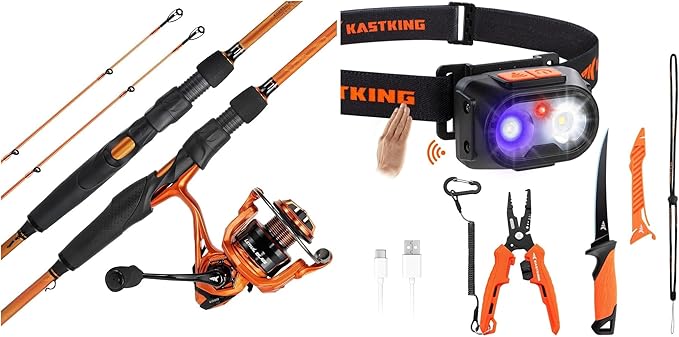 KastKing Lethal Blaze Twin-tip Spinning Combo-7'4" Medium Heavy-3000 Reel & Fishing Tool Set