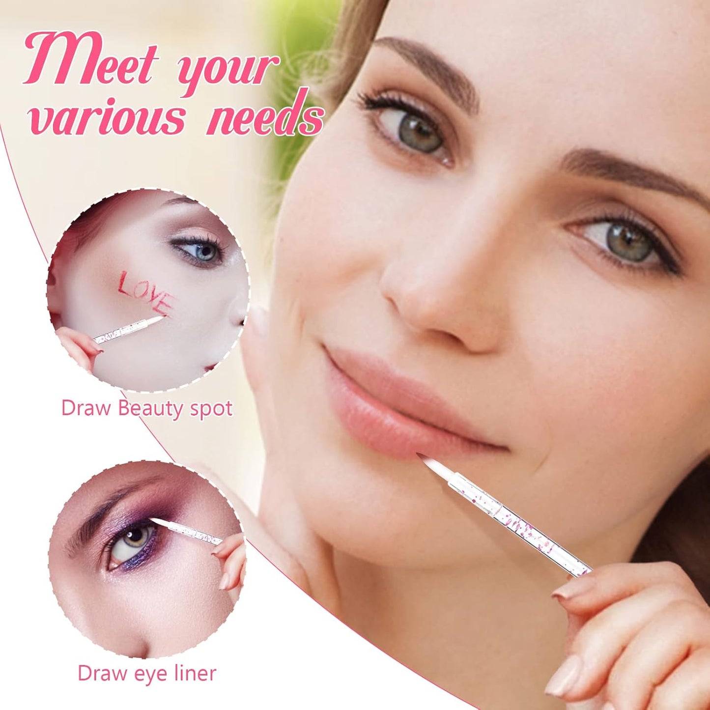 G2PLUS 100PCS Disposable Liner Brushes, Eyebrow and Liner Brush Applicator, Cosmetic Eye Wands for Lip Liners, Eye Makeup, Eyelashes and Detail Painting (Crystal Pink)