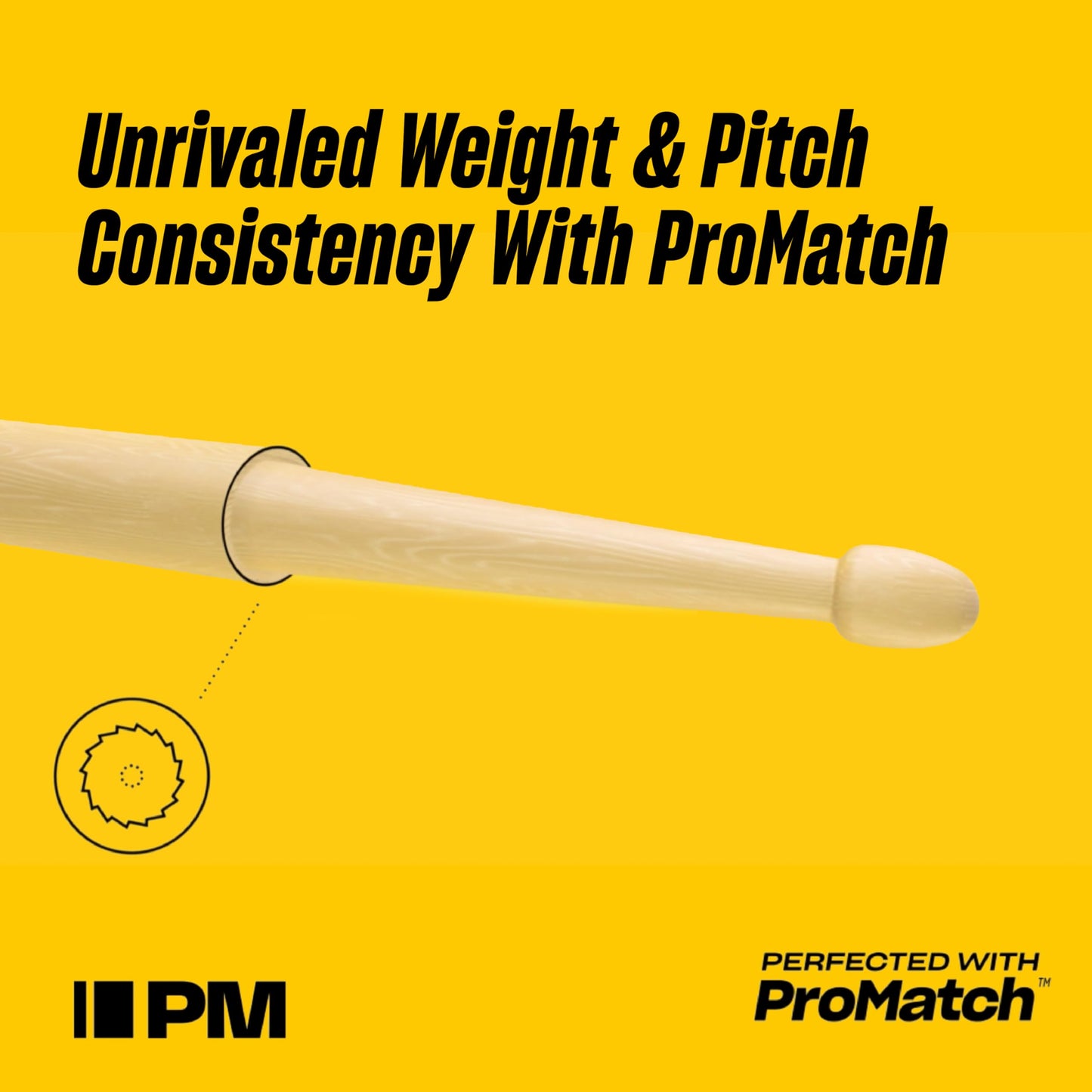 Promark Forward Rebound 7A Activegrip Drumsticks, R7Aag, Tacky Active Grip Finish, Black Drum Sticks, Acorn Tip, Hickory Wood -