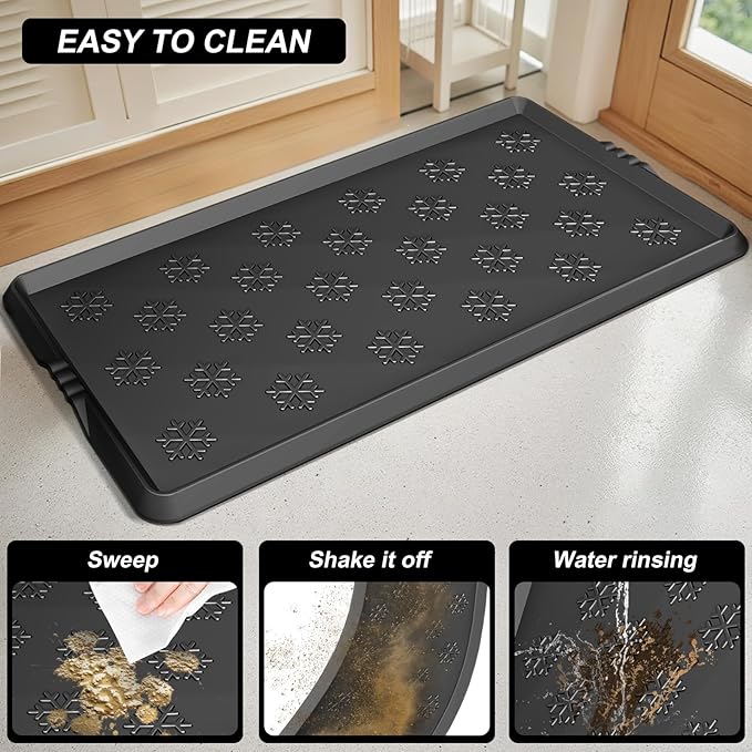 Azadx Heavy Duty Boot Trays Natural Rubber Shoe Mat Tray for Entryway Large Boot mat Tray Multi-Purpose for Outdoor Door Mats 16x42 Inch