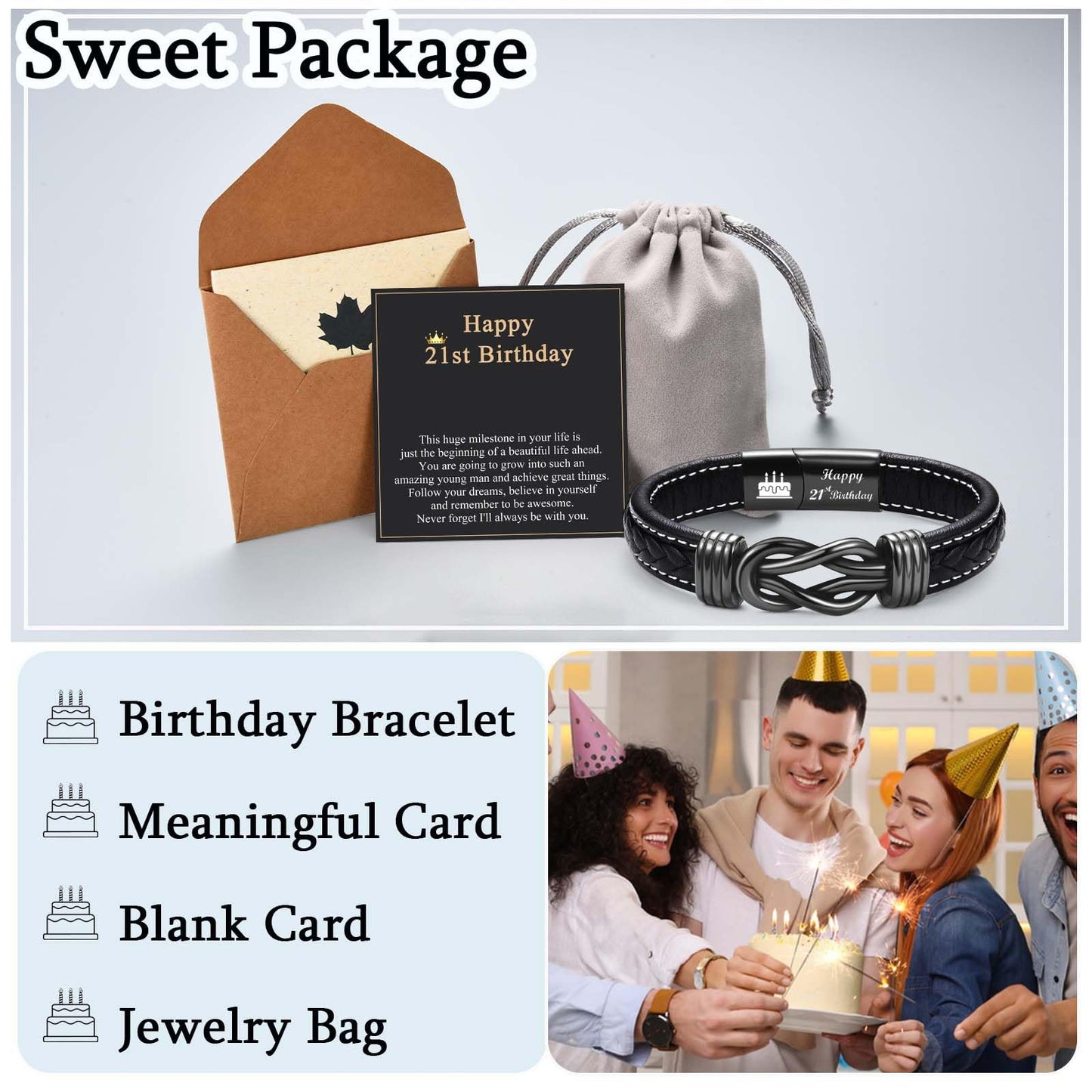 21st Birthday Gifts for Him 21 Year Old Birthday Gifts for Him 21st Birthday Leather Bracelet Gifts Ideas for 21 Year Old Male Boyfriend Son Brother Grandson Nephew Best Friend
