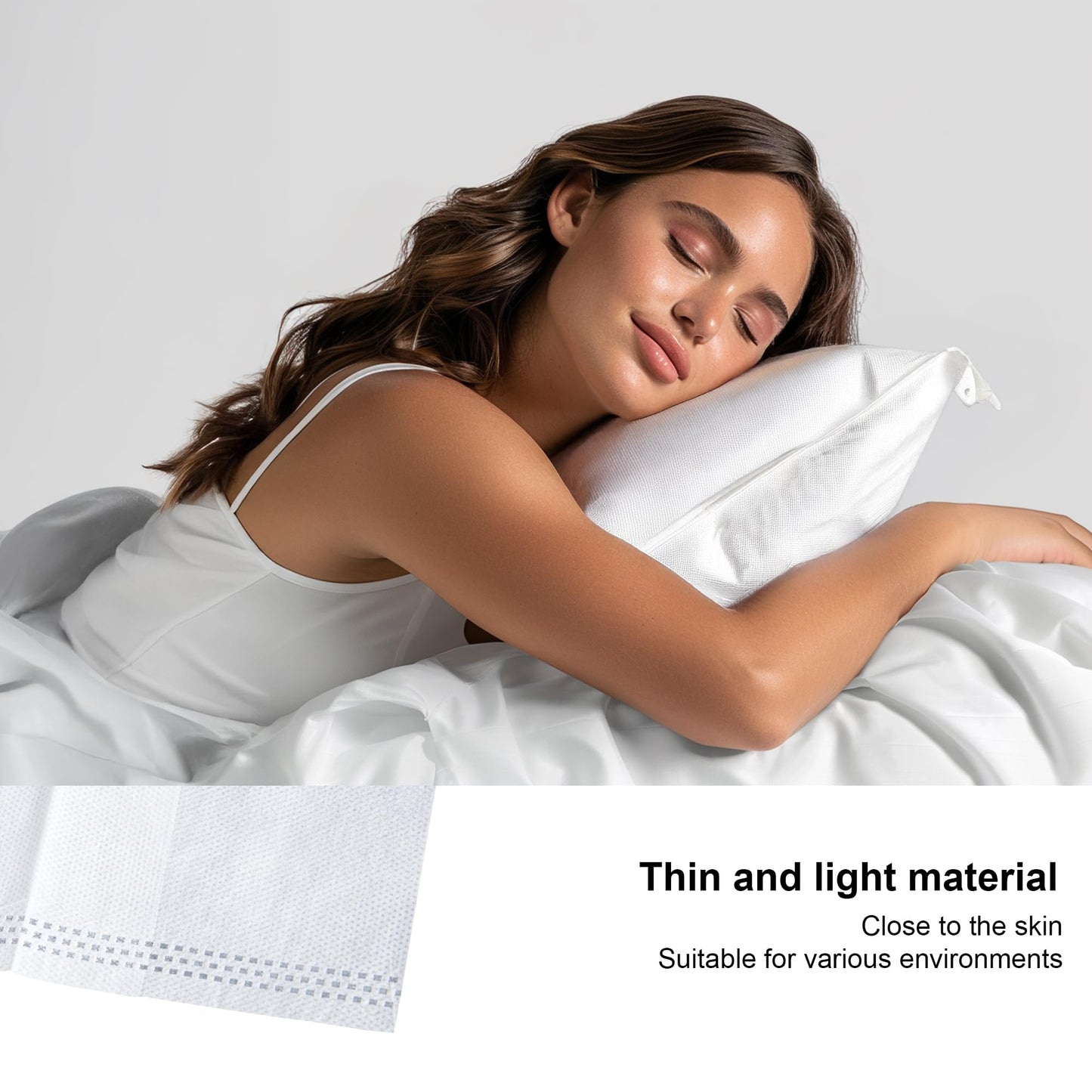 Disposable Pillow Case Covers(Pack of 100),Bulk Pillow Cases for Medical Hospital Travel,Paper Pillow Cases Disposable 21” Width x 30”Length (White)