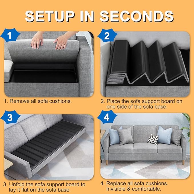 LAVEVE Heavy Duty Couch Cushion Support Board for Sagging Sofa, 21.5''x70'' Extra Thick Solid Wood Under Couch Insert with Anti-Slip Dots, Repair Sagging Spring Sofa and Replace Worn Cushions