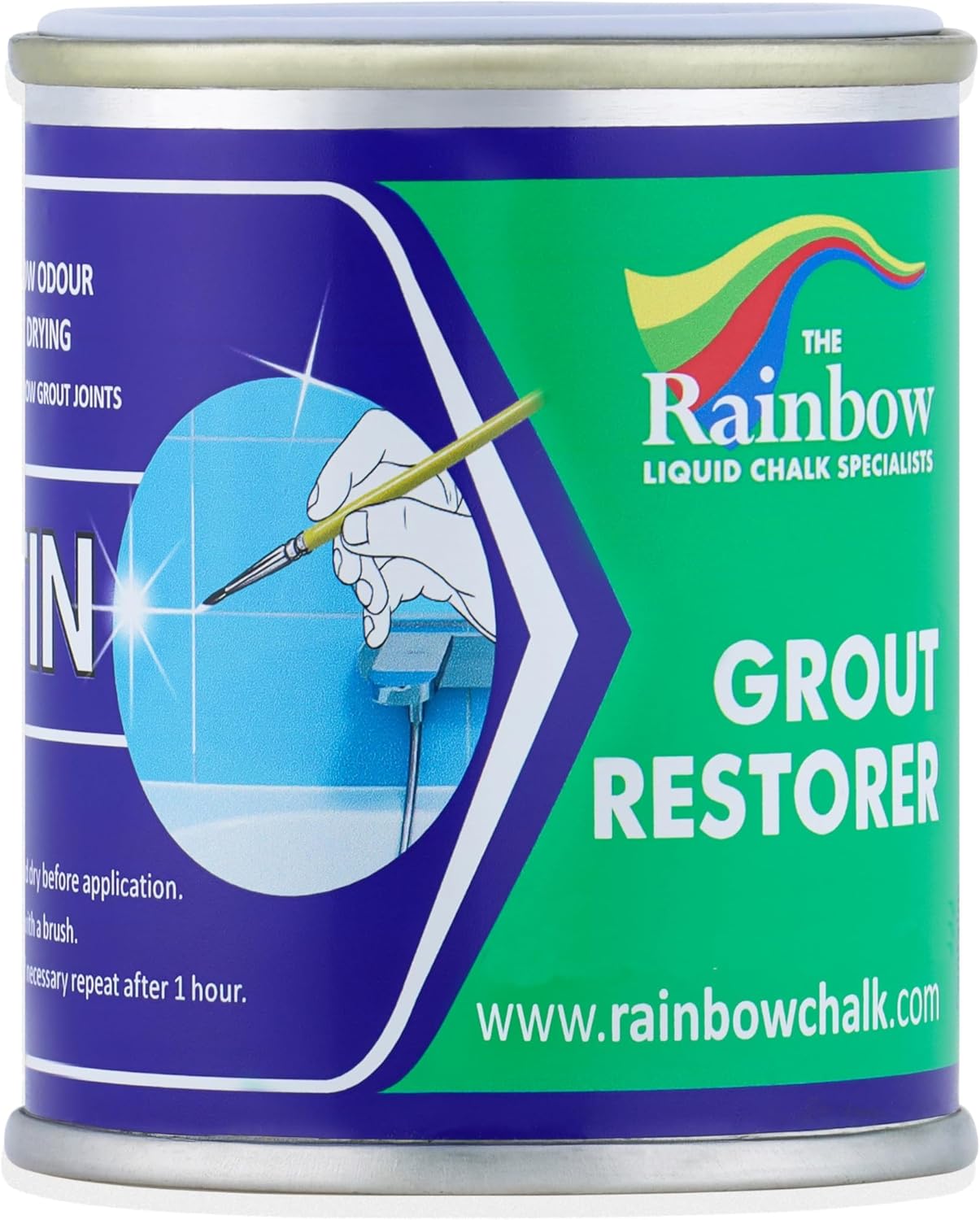 Grout Pen Grout Paint: Waterproof Tile Paint Grout Refresh Restorer for Floor, Kitchen & Bathroom Shower Tiles - Can Size for Larger Projects - Dark Grey - 125ml (4.2oz)