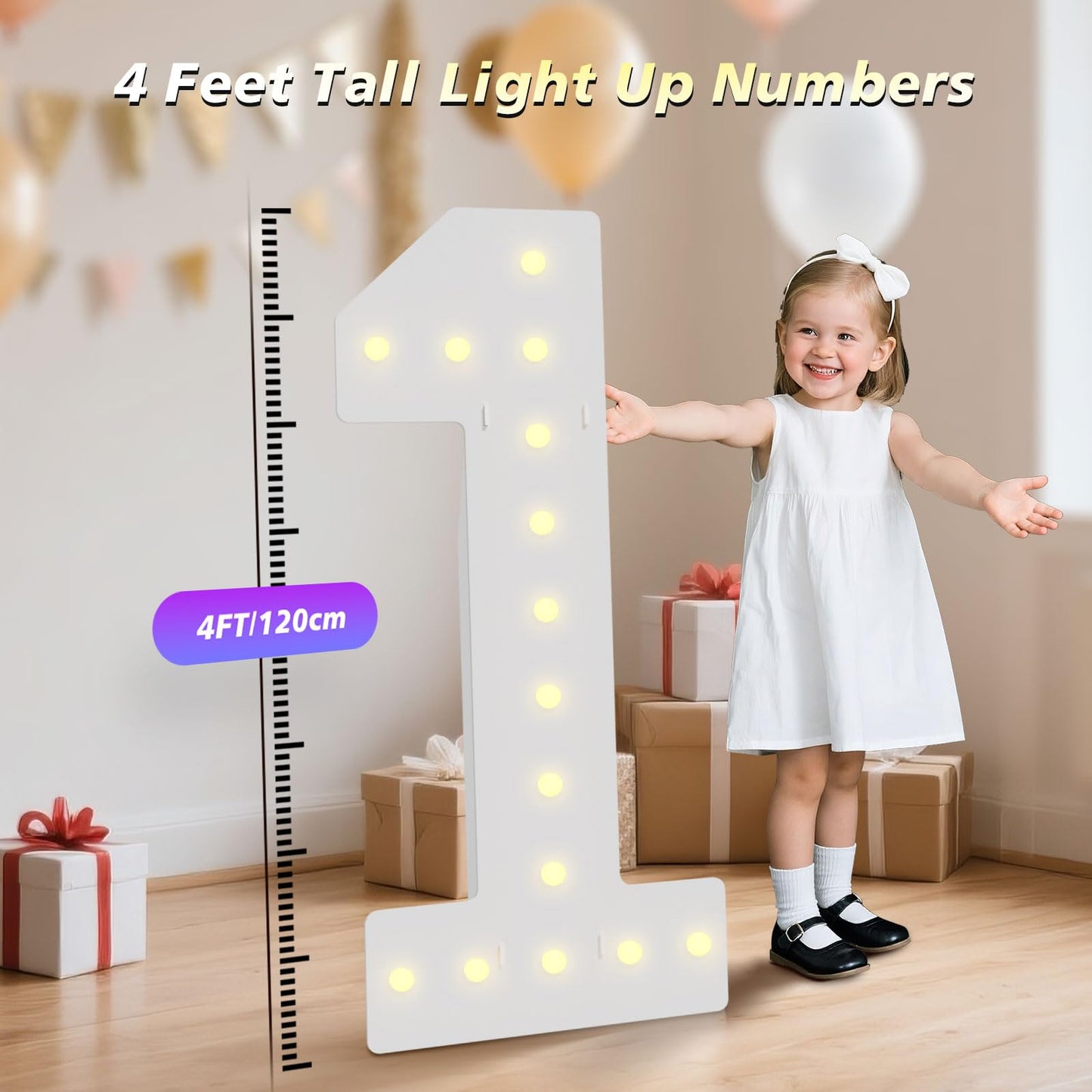 LOBOOM 4FT Marquee Numbers, 21th-Birthday Decorations,Giant Mosaic Numbers Anniversary Party Birthday Backdrop Decor, Large Mosaic Numbers for Balloons Number 21, Pre-Cut Foam Board Kit