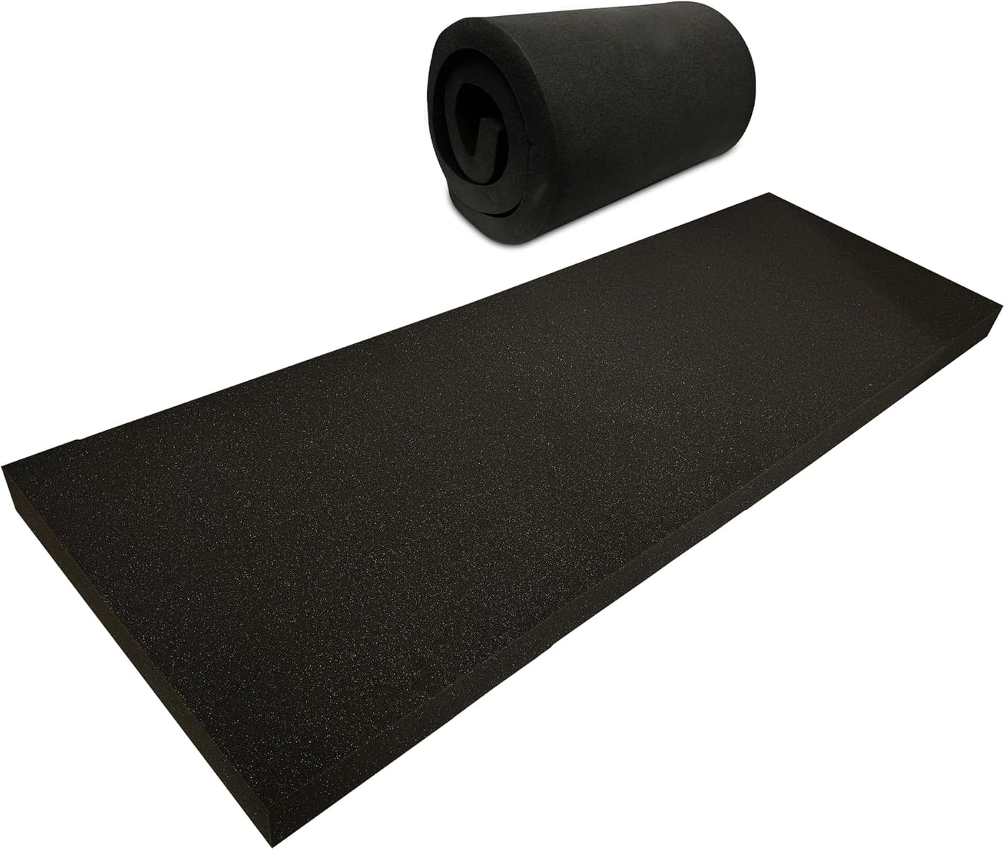 QOMFY 3" Height x 12" Width x 48" Length Charcoal Upholstery Foam Sheet | Made in USA | Multi-Purpose Foam for Upholstery, DIY, Packaging & Acoustic Projects