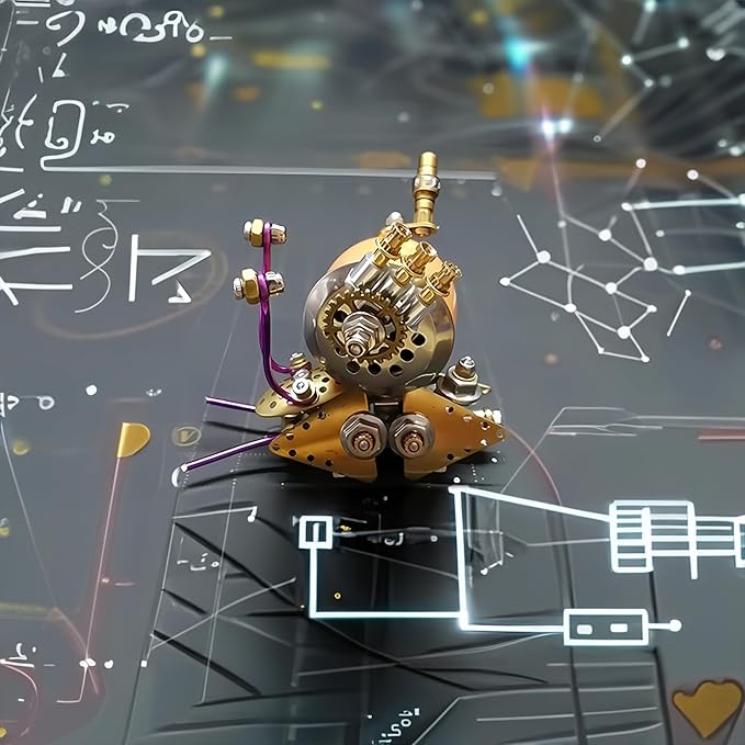 3D Steampunk Mechanical Snail Model Kit – DIY Metal Brass Puzzle for Adults, Retro Collectible Robot Sculpture Craft Gift (Snail-O)