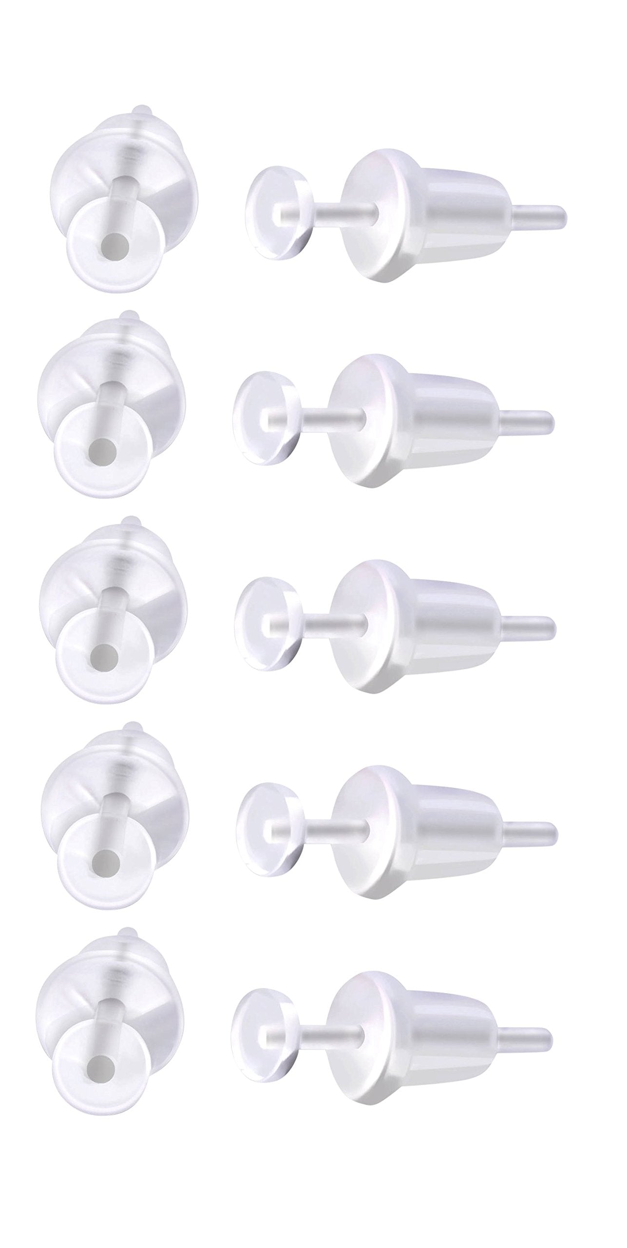 Pierced Owl Set of 10 20GA Flexible Clear Metal and Allergy Free Acrylic Retainers (Pack of 10)