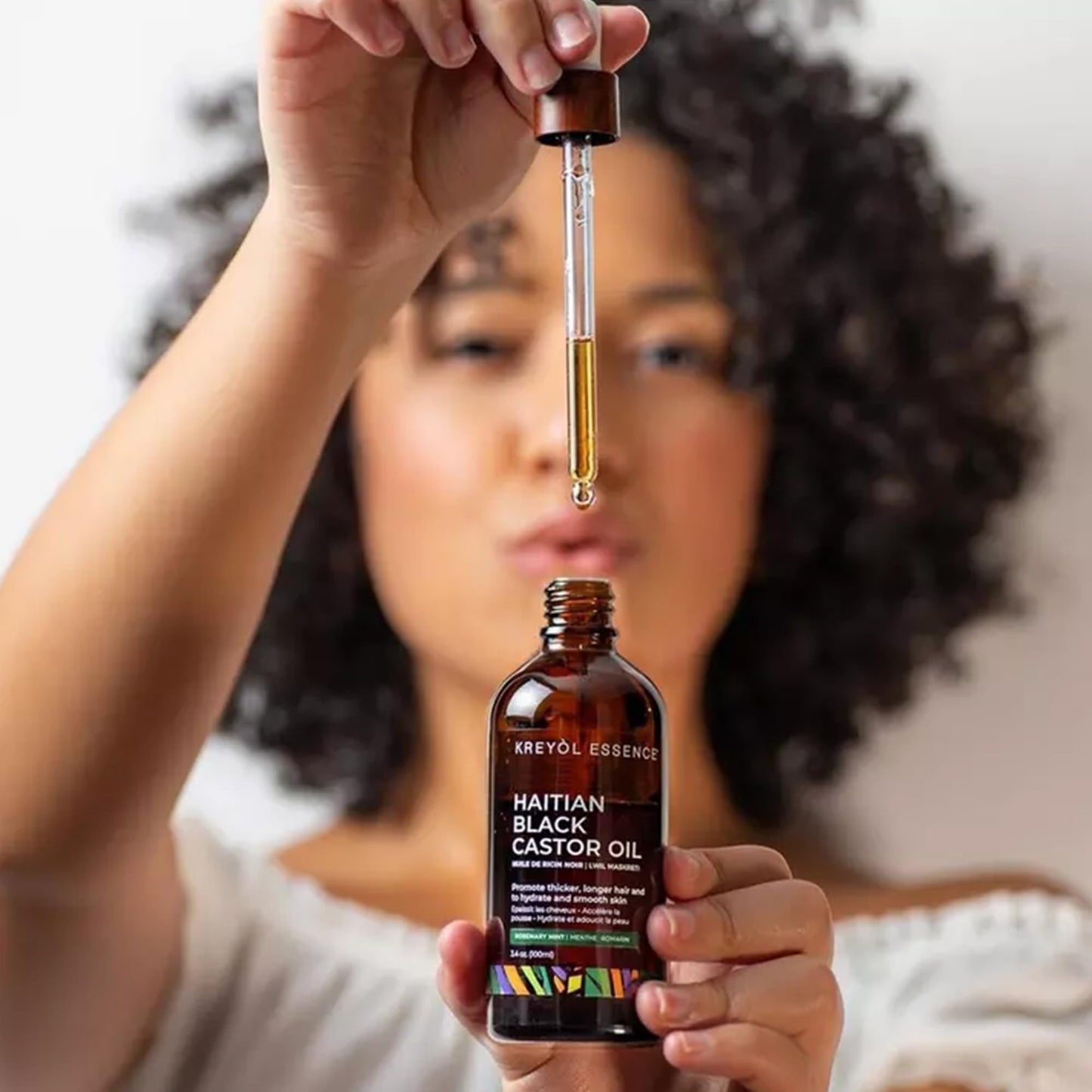 Kreyol Essence - Haitian Black Castor Oil for Skin and Hair, Glass Bottle - Cold Pressed Castor Oil, Fuller-Looking Hair, Hexane