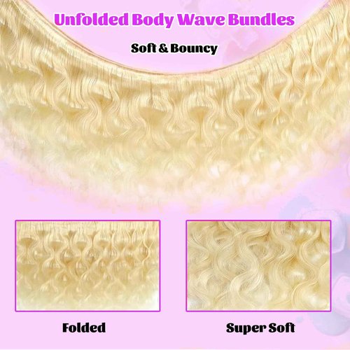 613 Bundles Blonde Bundles Human Hair 28 Inch 613 Body Wave bundles 100% Unprocessed 12A Grade Brazilian Virgin Hair Bundles 1 Bundle Human Hair 613 Blonde Bundle Human Hair Extensions for Women