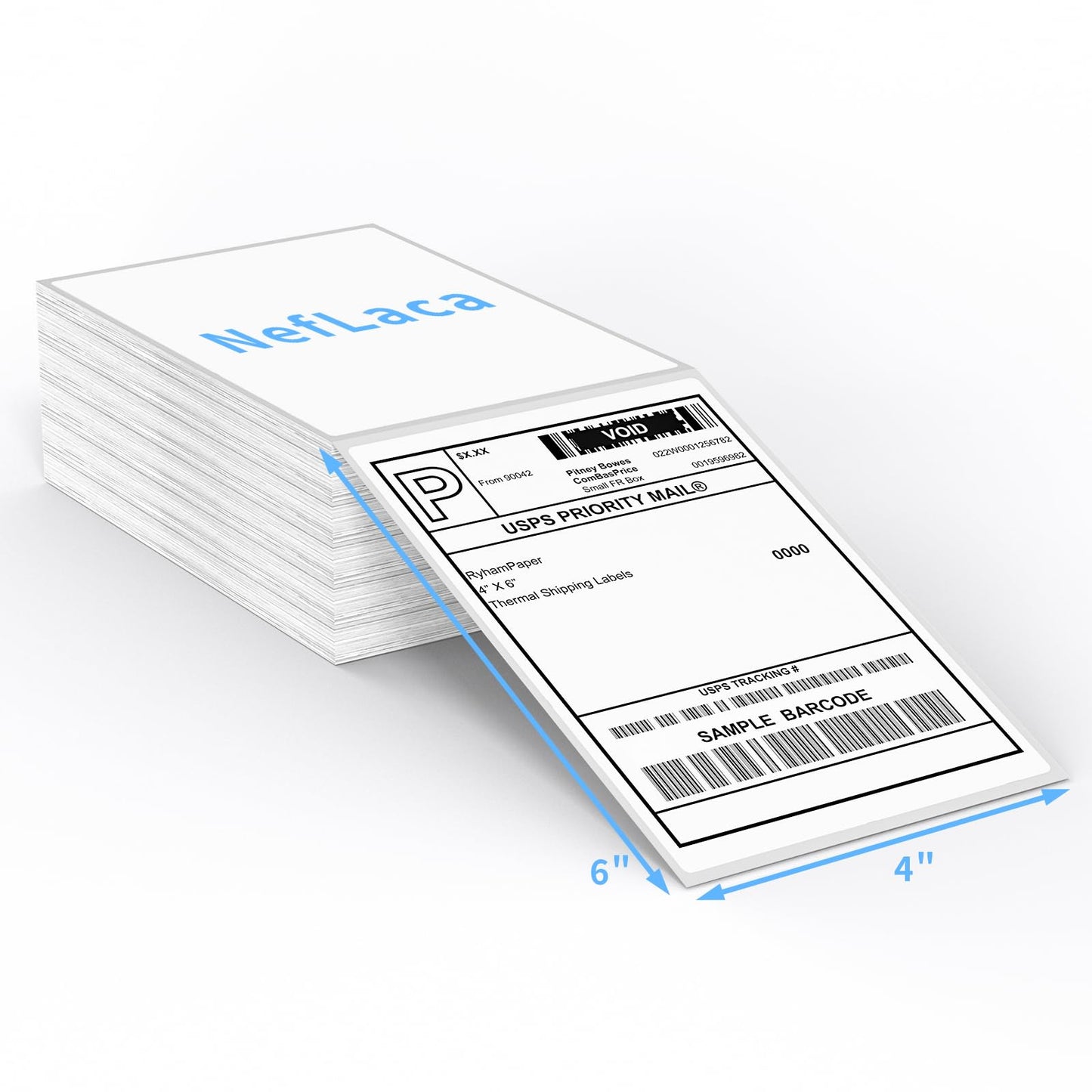 Direct Thermal Label-Shipping Label 4x6-NefLaca Thermal Printer Sticker 4"x6",Compatible with Rollo,Nelko,Zebra. MUNBYN Printer(Pack of 500 Labels)