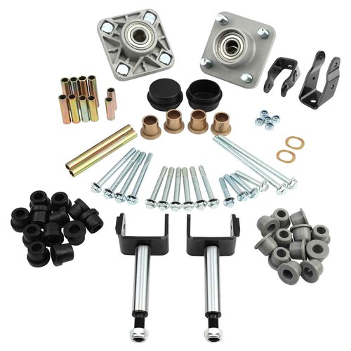 Misakomo Deluxe Golf Cart Front End Repair Kit - Compatible with 2004 Up Club Car Precedent Gas Electric - Replace 102357701 Front Wheel Hub King Pin Bearing Bushings Full Sets
