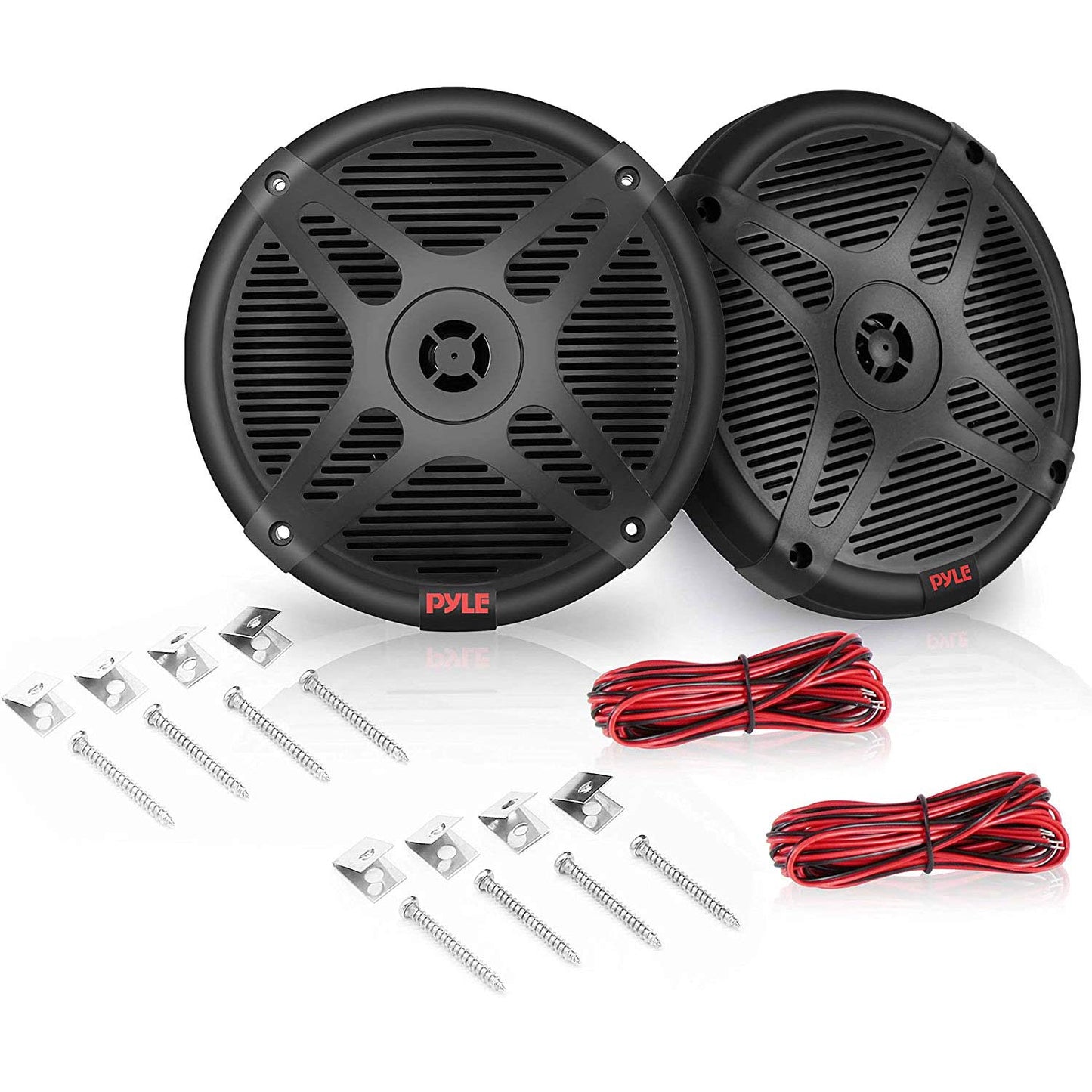 Pyle 6.5 Inch Bluetooth Marine Speakers - 2-Way Ip-X4 Waterproof And Weather Resistant Outdoor Audio Dual Stereo Sound System Wi