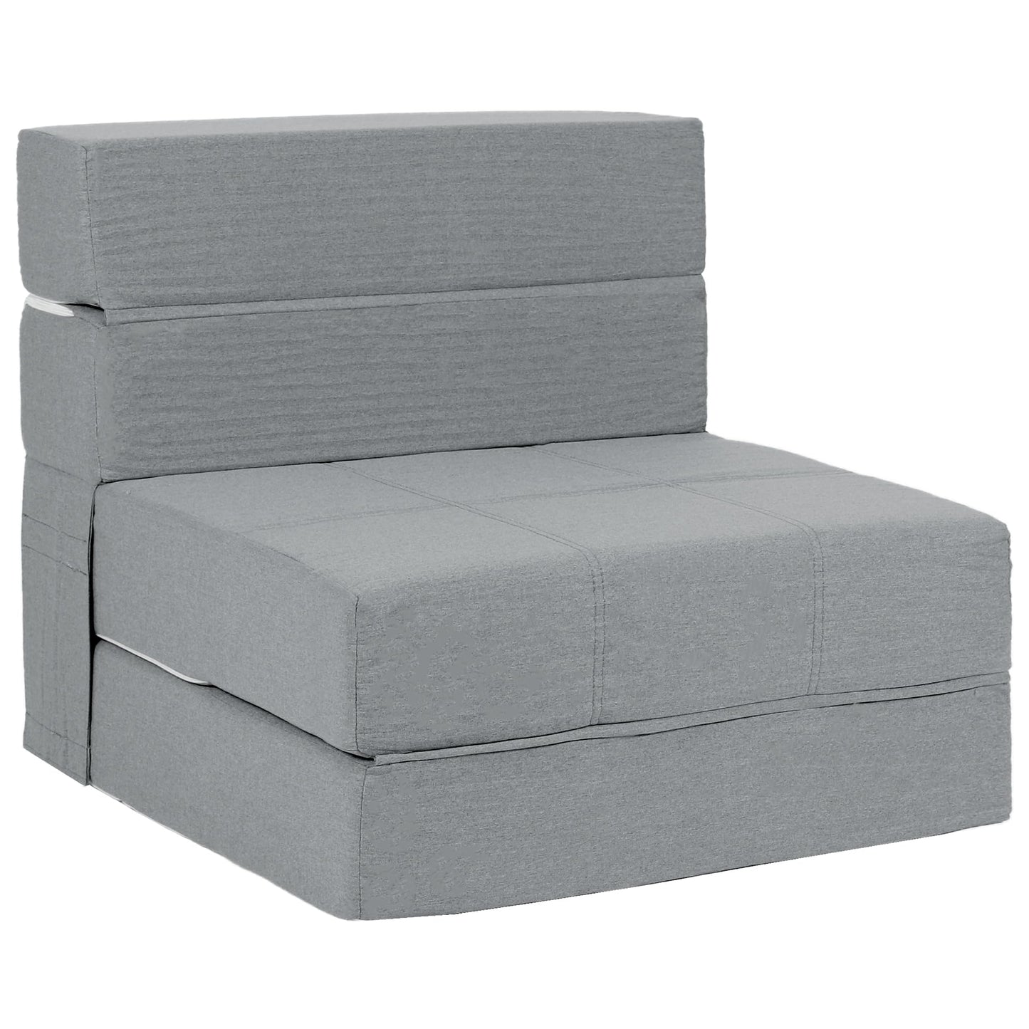 CATMIX Folding Sofa Bed, 7 inch Memory Foam Floor Couch, Convertible Sleeper Foldable Mattress Futon Sofa for Living Room/Home Office/Guest Beds/Apartment/Upstairs Loft, New Light Grey, Single