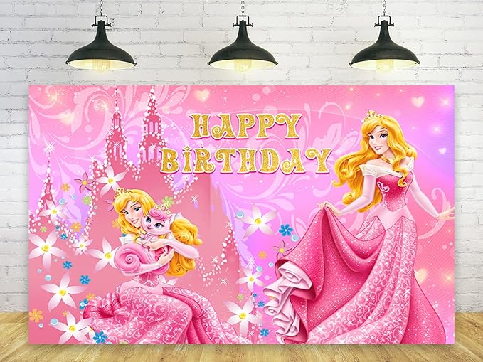 Princess Backdrop for Birthday Party Decorations, Princess Aurora Background for Baby Shower Party Cake Table Decorations ...