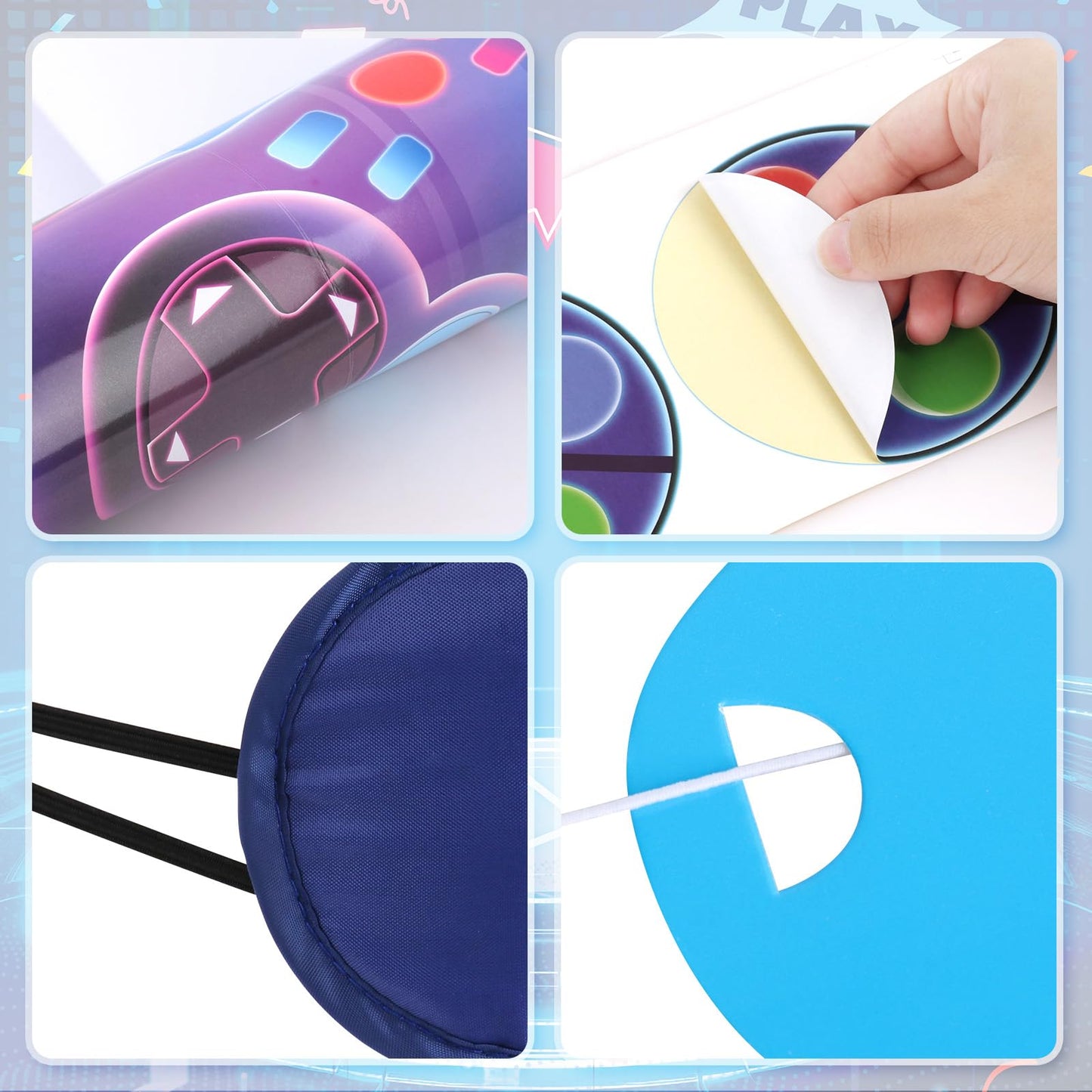 Hooqict Pin The Button on The Video Game Birthday Party Games for Kids - Large Poster with 36 Button Stickers - Party Decorations and Supplies