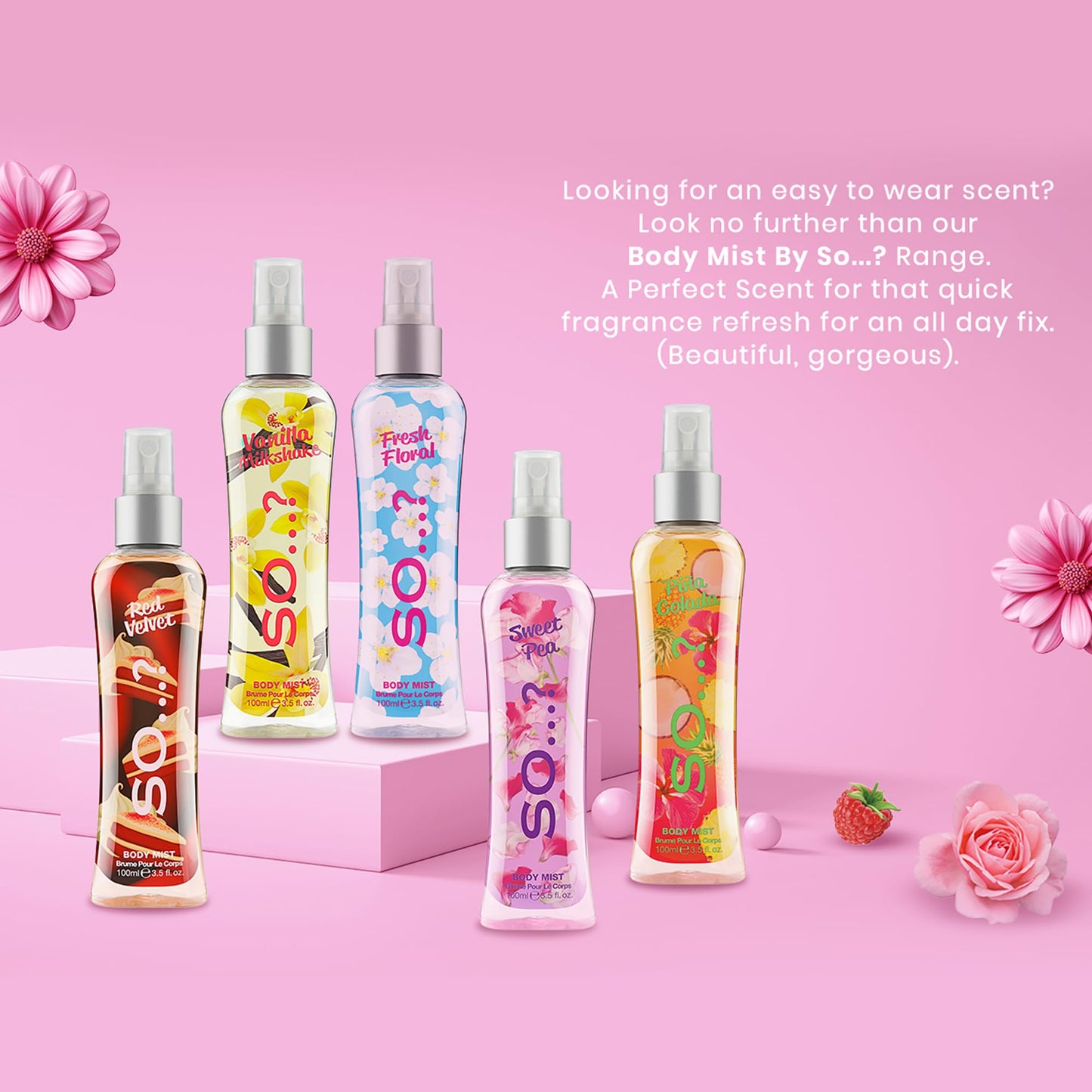 So...? Vanilla Milkshake Body Mist - Vanilla Perfume with Peach, Plum, Rose Notes - Ideal Gifts for Women - Long-Lasting Perfume