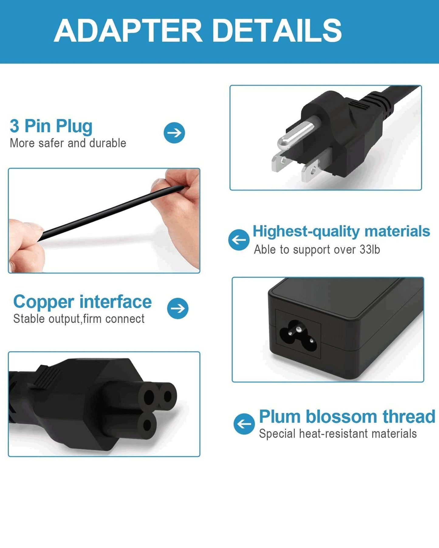 VHBW 19V Charger Compatible with Inogen One G1 G2 G3 G4 G5 ADP-120RH BA-301 BA-302 BA-303 Concentrator, 120W 9.8Ft Long Power Cord Compatible with Inogen