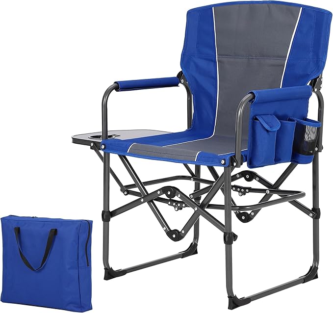 GarveeLife Oversized Directors Camping Chair, Portable Folding Chair for Adults Support 400 lbs, Heavy Duty Lawn Chair wit...