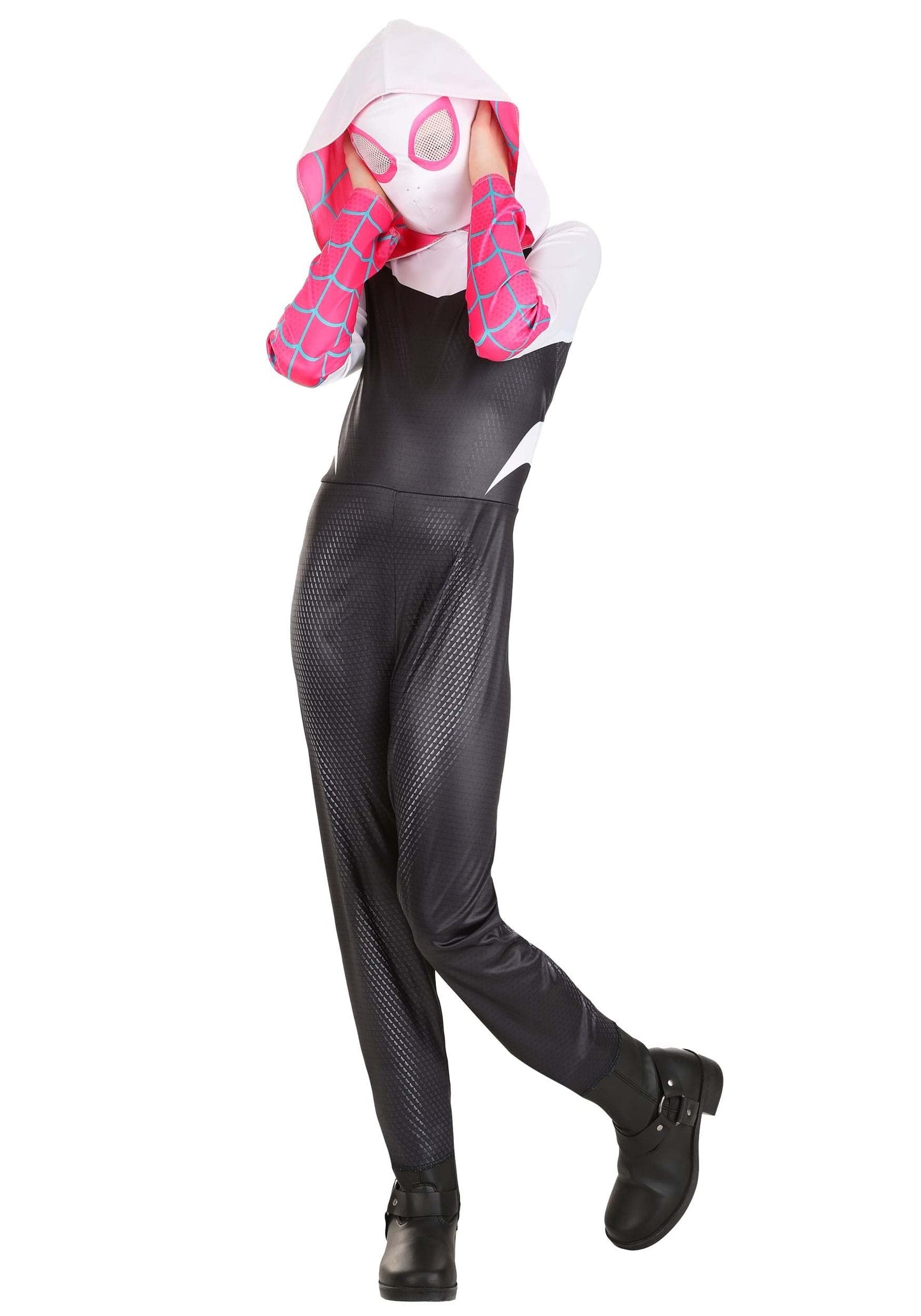 Jazwares MARVEL Girls Spider Gwen Costume, Spider Man Gwen Stacy Kids Superhero Halloween Costume, Child - Officially Licensed Small