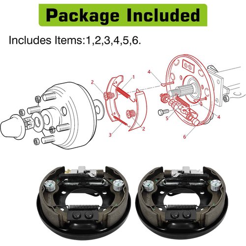 MOSNAI Golf Cart Brake Assembly for EZGO TXT PDS and Yamaha G14 G16 G19 G20 G21 G22, Driver and Passenger Side Brake Assembly Include EZGO TXT Brakes Shoes, OEM# 70998-G01 70998-G02