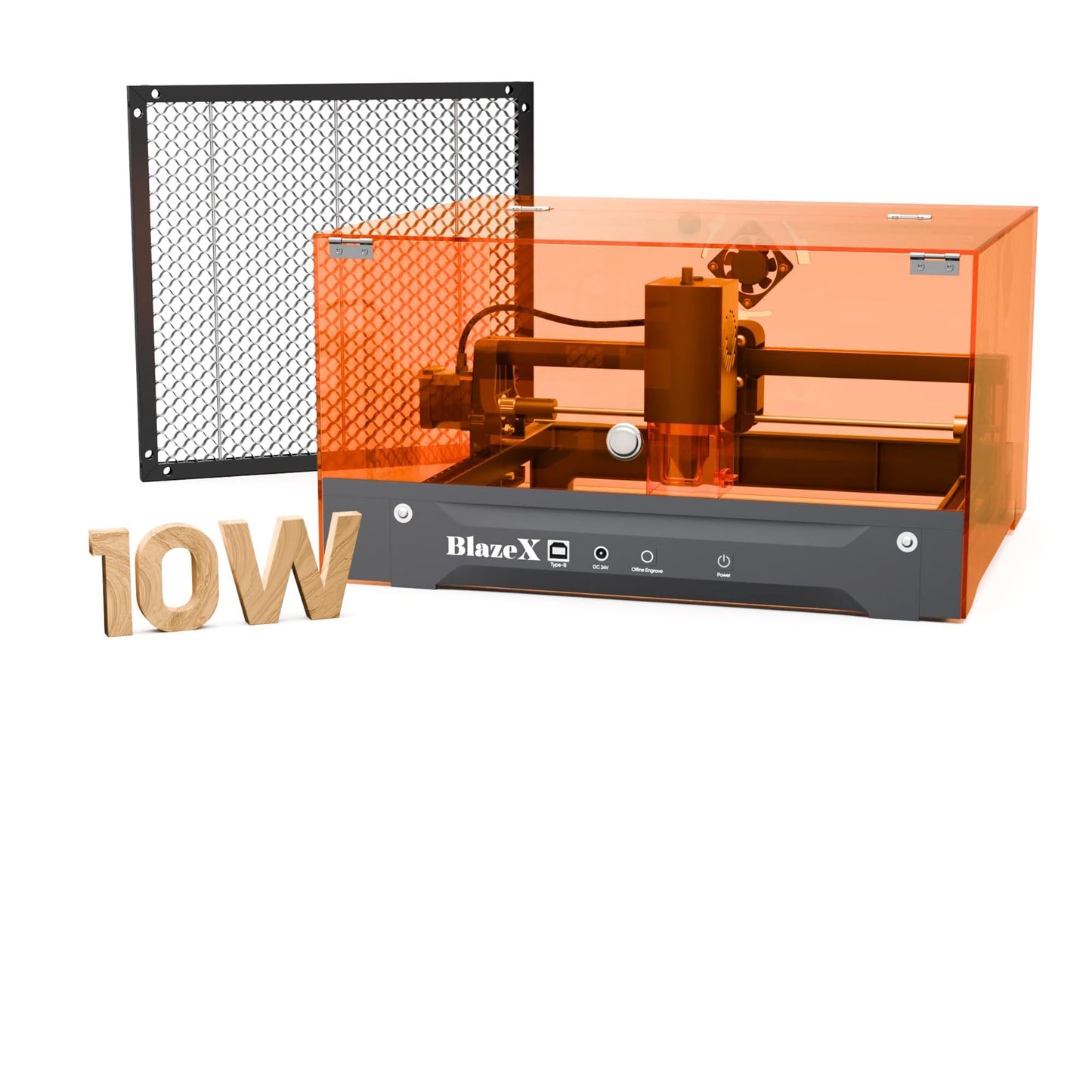 BlazeX M3 10W Laser Engraver Machine with Smart Camera, Class 1, 0.01mm High Precision Laser Cutter and Engraver Machine for Wood Metal Glass Leather, with Enclosure Honeycomb Engraving Materials