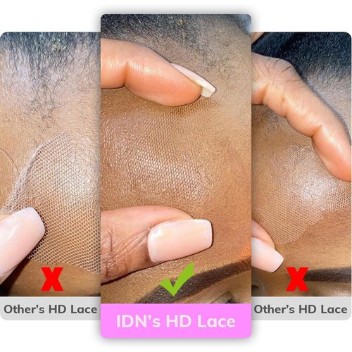 IDN BEAUTY SKINLIKE REAL HD Lace Closure Lace Frontal Human Hair Straight Deep Body Wave Scalp-Simulating 0.1mm Ultra Thin HD Closure Pre Bleached Single Knots Pre Plucked Clean Natural Hairline