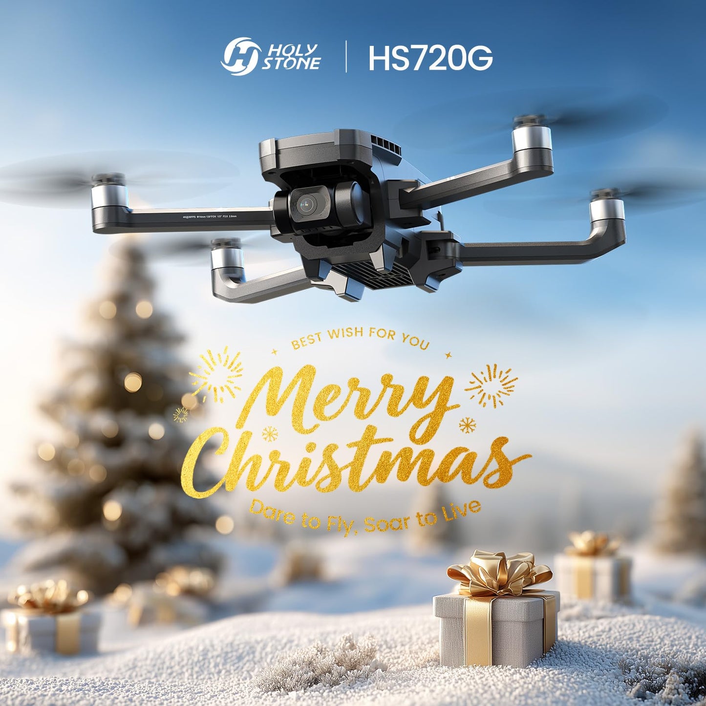 Holy Stone HS720G 2-Axis Gimbal Drones with 4K EIS Camera, 2 Batteries 52-Min Flight Time, Brushless Motors, GPS Auto Return, Video Transmission, Mini Foldable Drone for Beginners Adults