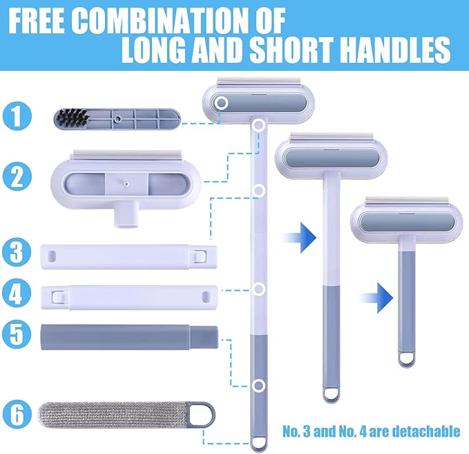 Window Screen Cleaning Brush Kit, Mesh Screen Cleaner Tool, Outdoor Window Track Cleaning Tools, Detachable Screen Door Cleaner, Wet and Dry Dual-Use