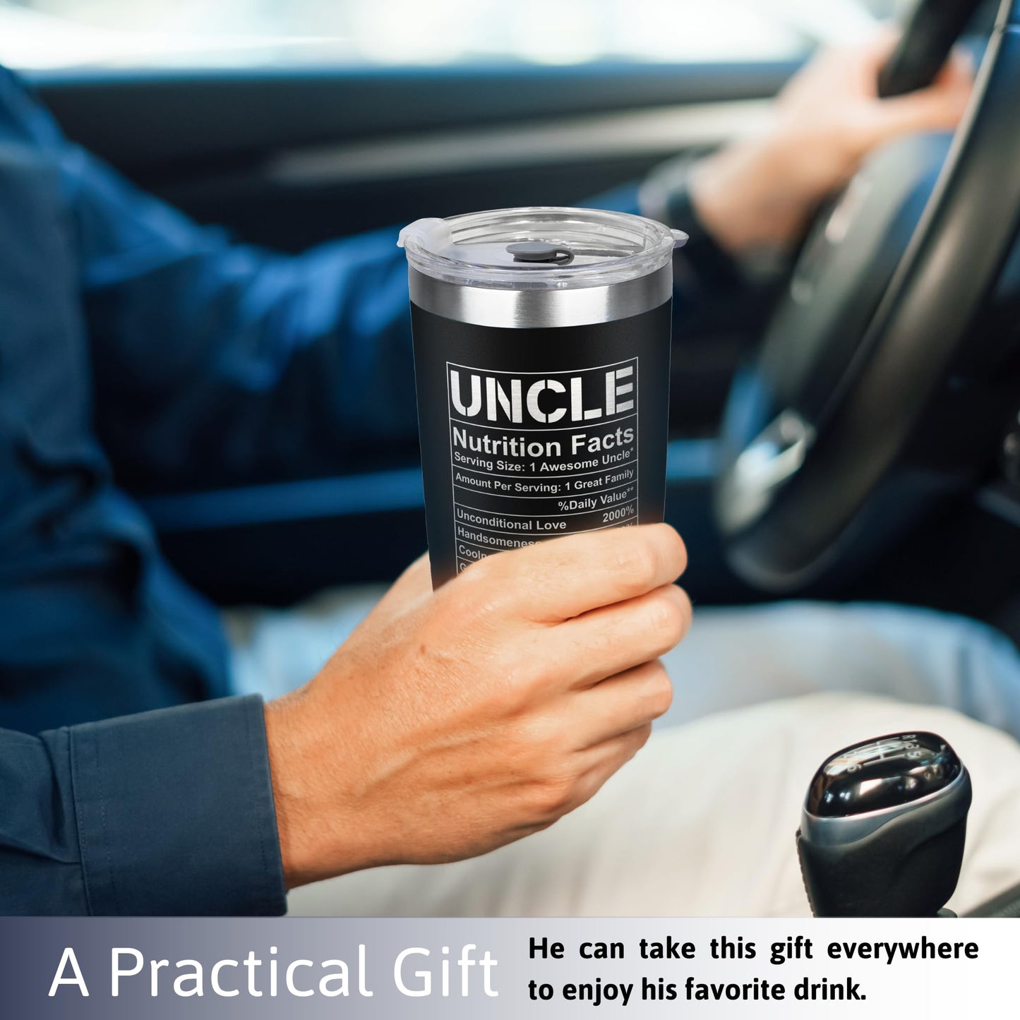 KATLADIZ Gifts for Uncle from Niece, Nephew - Uncle Gifts - Fathers Day Gift - Father's Day, Birthday, Christmas Funny Gift for Men Him from Niece, Nephew, Kids - 20 Oz Stainless Steel Coffee Tumbler