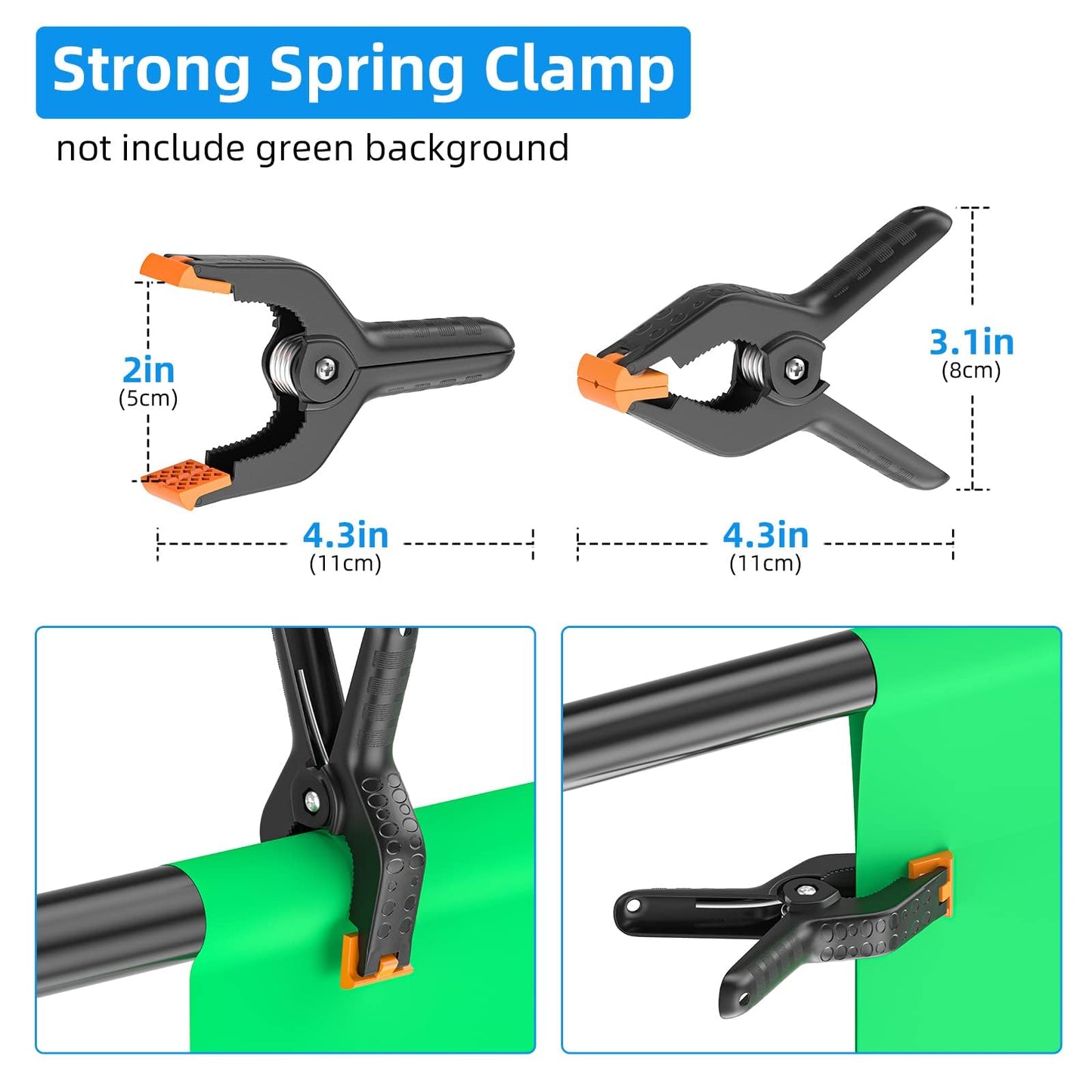 EMART 8.5 x 5ft Portable T-Shape Backdrop Stand Kit with Adjustable Frame, 4 Spring Clamps & Carry Bag for Parties, Photography, Video, and Studio Background Support