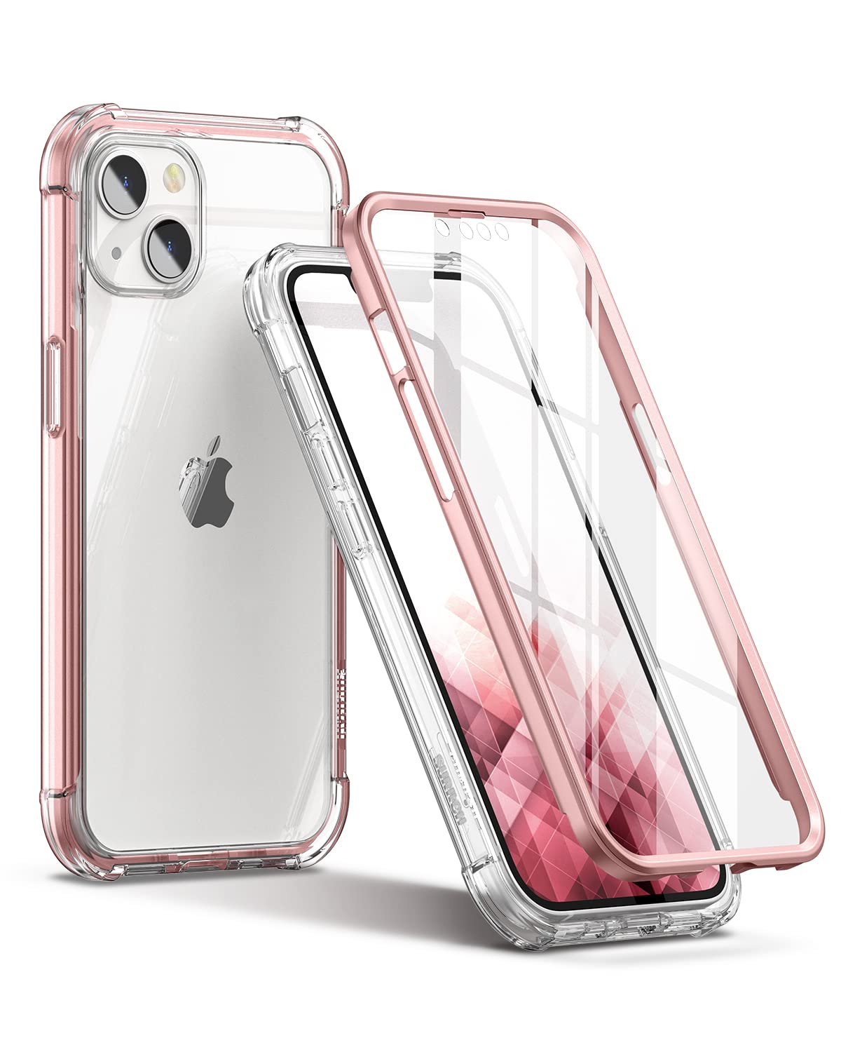 Suritch Case Compatible With Iphone 13 6.1 Inch 360 Degree Transparent Shockproof Silicone Bumper [Ultra Hybrid] Full Body Prote