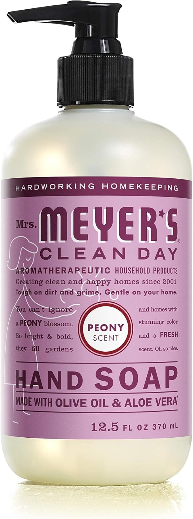 Mrs. MEYER'S CLEAN DAY Liquid Hand Soap Variety Pack 12.5 OZ Each, 3 Count (Lemon Verbena + Basil + Peony)