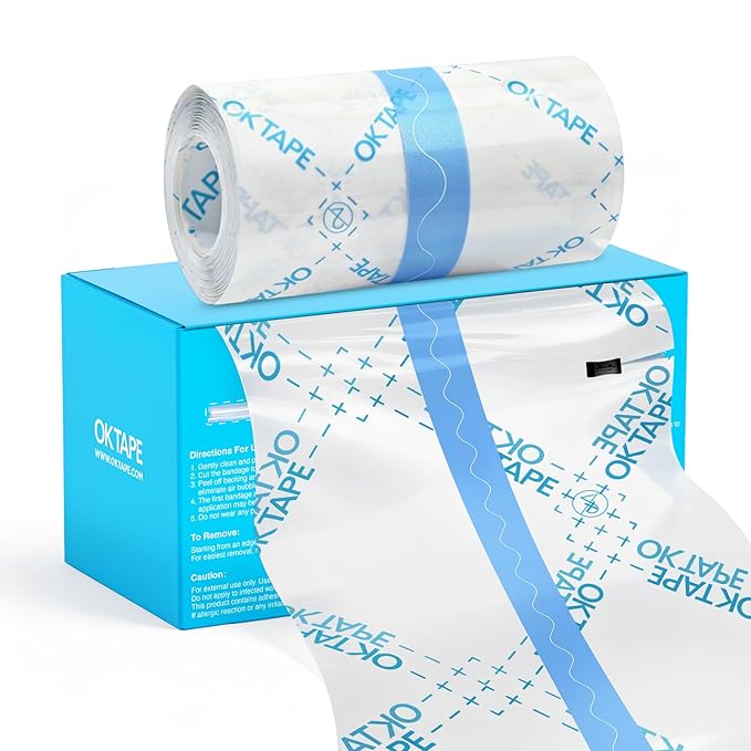 OK TAPE Tattoo Aftercare Bandage with Sliding Cutter(4 in x 6 yd),Second Skin Tattoo Cover Up Patch for Faster Healing and Skin Recovery,Waterproof Transparent Latex-Free Film,Tattoos Supplies