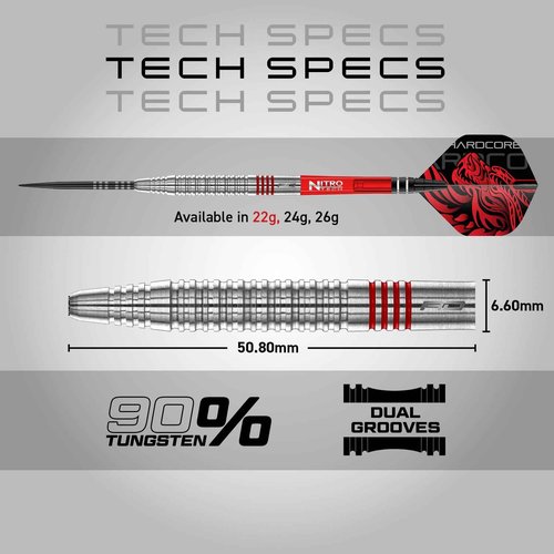 RED DRAGON Jonny Clayton Original 2.0 26 Gram Premium Tungsten Steeltip Darts Set with Flights and Stems