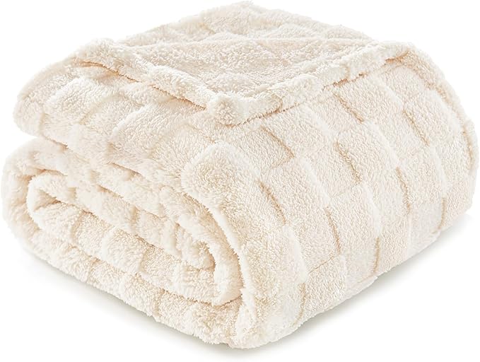 Exclusivo Mezcla Fleece Throw Blanket for Couch,Super Soft and Warm Lightweight Checkered Pattern Blankets for All Season...