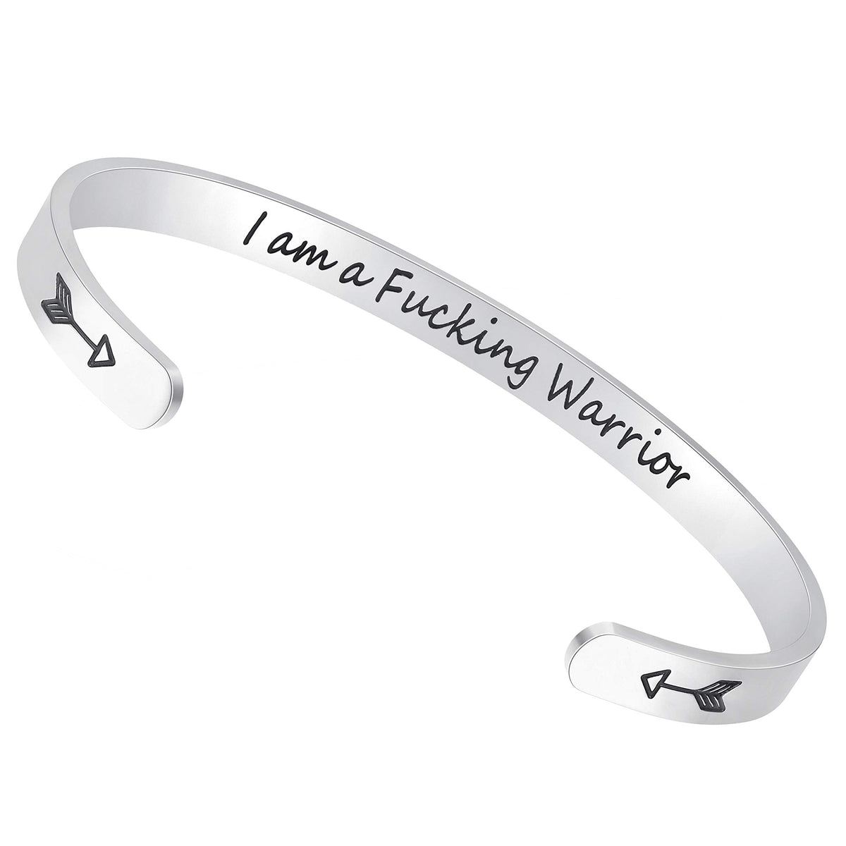 Fesciory Inspirational Bracelets for Women,Stainless Steel Engraved Personalized Positive Unique Cuff Relationship College Gradu