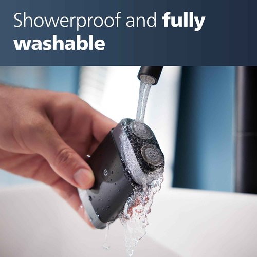 Philips Norelco Portable Shaver, On-The-Go Wet and Dry Electric Shaver, ComfortCut Blade System, 3D Floating Heads, Compact Design, Powerful Battery, Model PQ888/81