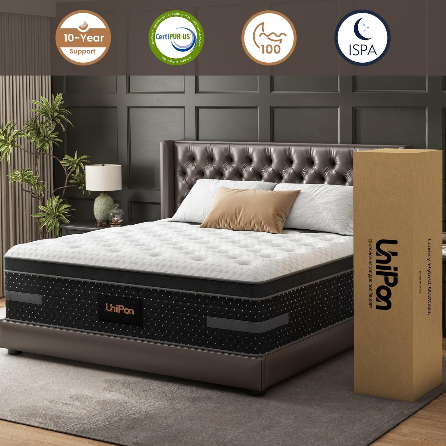 King Mattress, 14 Inch Hybrid Mattresses with Extra Lumbar & Shoulder Support Motion-Isolation Firm Bed in a Box for Pain Relief Deep Sleep Fiberglass Free - No Odor, 365 Night Trial