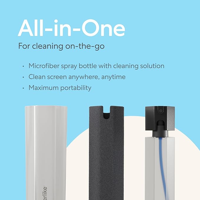Paperlike All-in-One Cleaning Kit - Refillable Microfiber Spray Bottle & Cleaning Solution + 5 Refill Tablets - Safe for iPad & Electronic Displays